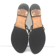 Jimmy Choo Flat Thong Slide Sandals Black Leather Size 38.5
