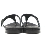 Christian Dior Cannage Thong Sandals Black Leather Size 35.5 Flat Slides