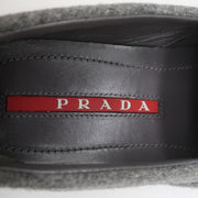 Prada Sport Slip-On Sneakers Gray Wool Felt Size 37.5