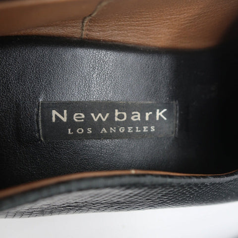 NewbarK Melanie Loafers Black Embossed Leather Size 7.5 Slip-On Flats