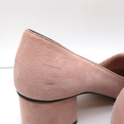 Gucci Marmont Mid-Heel Pumps Light Pink Fringed Suede Size 38