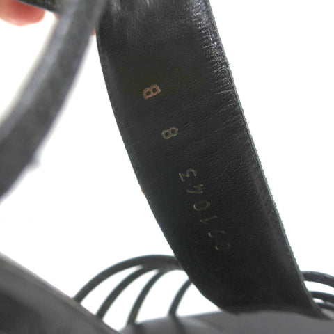 Gucci Tom Ford T-Strap Sandals Black Leather Size 8 Open Toe Heels