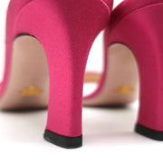 Prada Ombre Sequin Mules Fuchsia Satin Size 38 Open Toe Slide Sandals