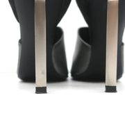 Vic Matie Metal Heel Pumps Black Nubuck & Silver Metallic Leather Size 37.5