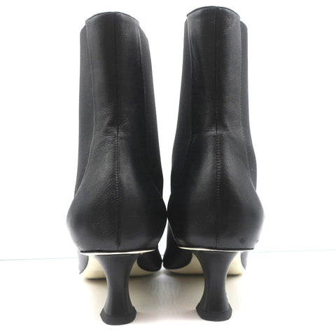Proenza Schouler Square Toe Chelsea Boots Black Leather Size 41 Kitten Heel