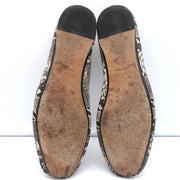 Vince Loafers Paz Gray/Cream Snake-Print Leather Size 7 Slip-On Flats