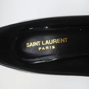 Saint Laurent Paris 80 Pumps Black Patent Leather Size 37.5 Pointed Toe Heels