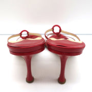 Jimmy Choo Ring Slide Sandals Red Leather Size 41 Open Toe Heels