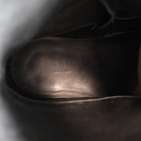 Rag & Bone Ashford Moto Boots Black Leather Size 36 Flat Ankle Boots