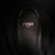 Fendi Riding Boots Black Croc-Trim Leather Size 36 Flat Knee High Boots