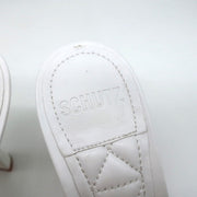 Schutz Fryda Mules White Quilted Leather Size 9 Open Toe Sandals NEW