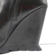 Camilla Skovgaard Saw-Sole Wedge Booties Black Leather Size 36 Ankle Boots