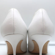 Manolo Blahnik Pumps Urgenzapla White Leather Size 36.5 Pointed Toe Heels
