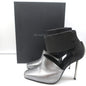 Vic Matie Metal Heel Pumps Black Nubuck & Silver Metallic Leather Size 37.5