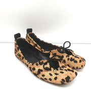 Frame Square Toe Ballet Flats Le Sunset Leopard Print Calf Hair Size 37.5