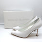 Manolo Blahnik Pumps Urgenzapla White Leather Size 36.5 Pointed Toe Heels
