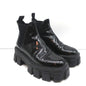 Prada Monolith Chelsea Boots Black Patent Leather Size 36