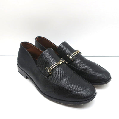 NewbarK Melanie Loafers Black Embossed Leather Size 7.5 Slip-On Flats