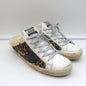 Golden Goose Superstar Sabot Shearling Sneakers Leopard Print Calf Hair Size 37