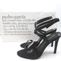 Pedro Garcia Ankle Strap Sandals Clara Black Crystal-Embellished Satin Size 37