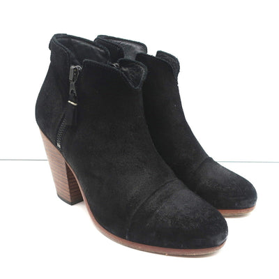 Rag & Bone Margot Side-Zip Ankle Boots Black Suede Size 37 High Heel Booties
